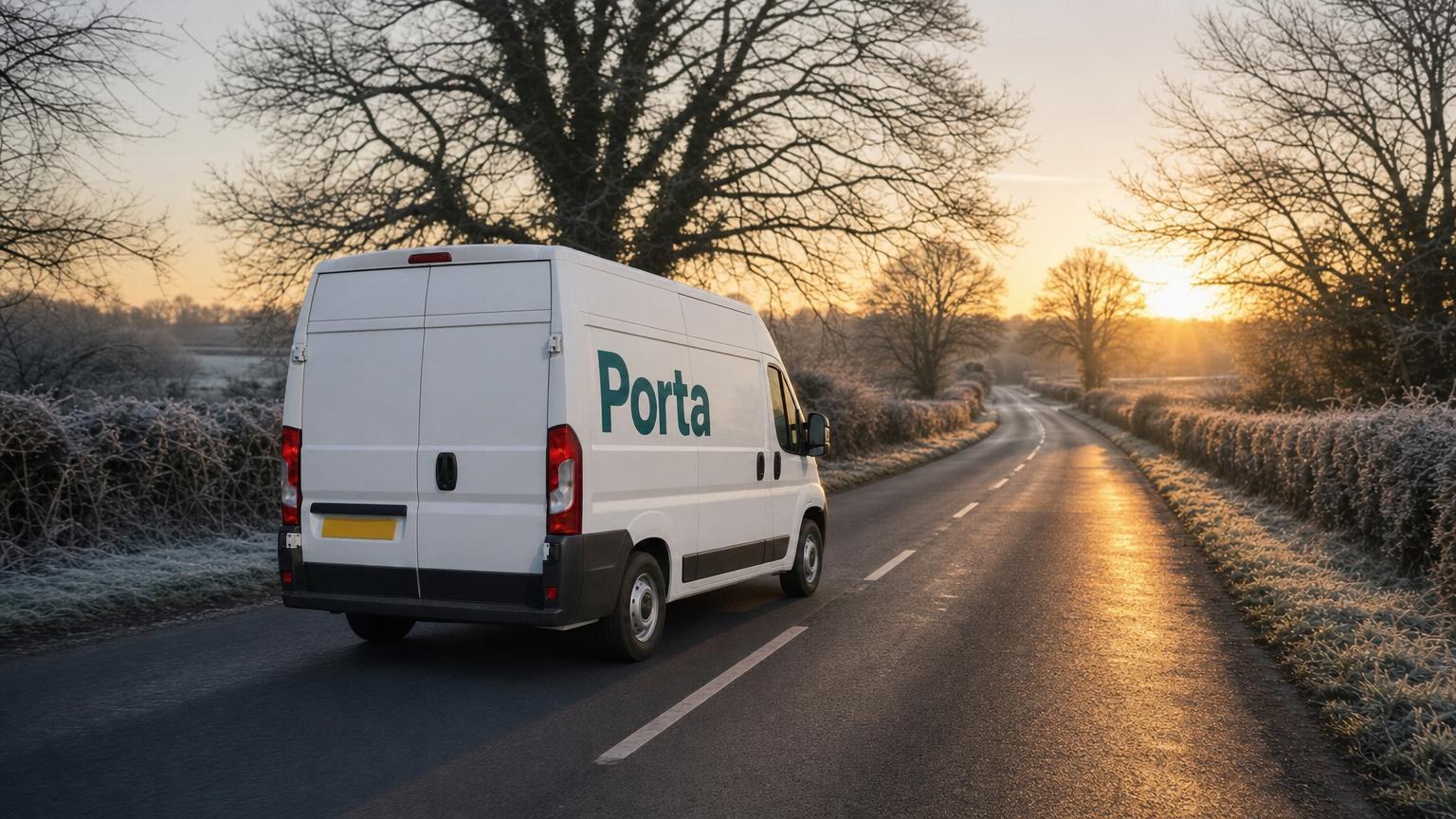 A Porta driver setting off early on a frosty morning